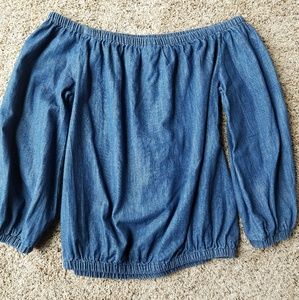 Off the shoulder denim top